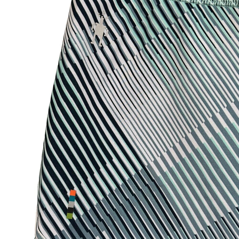 SmartWool Large Sport Lined Shorts Merino Wool Running Athletic Wicking Striped - Picture 2 of 10